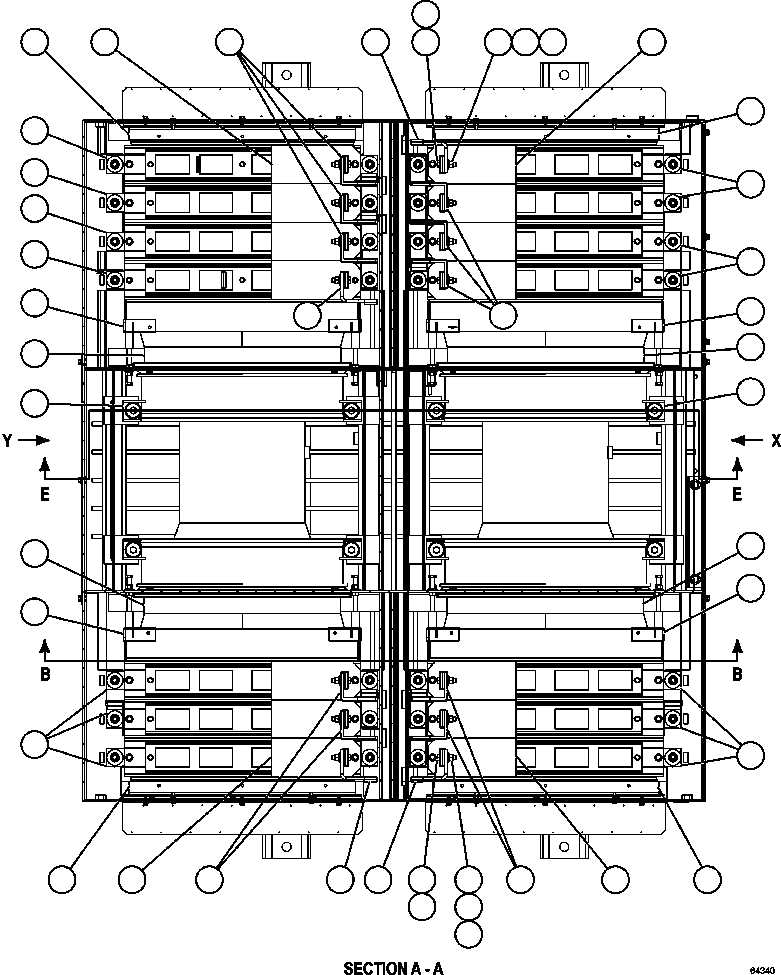 Komatsu parts book diagram for AFE57-CX 830E-1AC S/N A30505 - A30506     HIBBING TACONITE: RETARDING GRID ASSEMBLY   4/7 (PC2523)