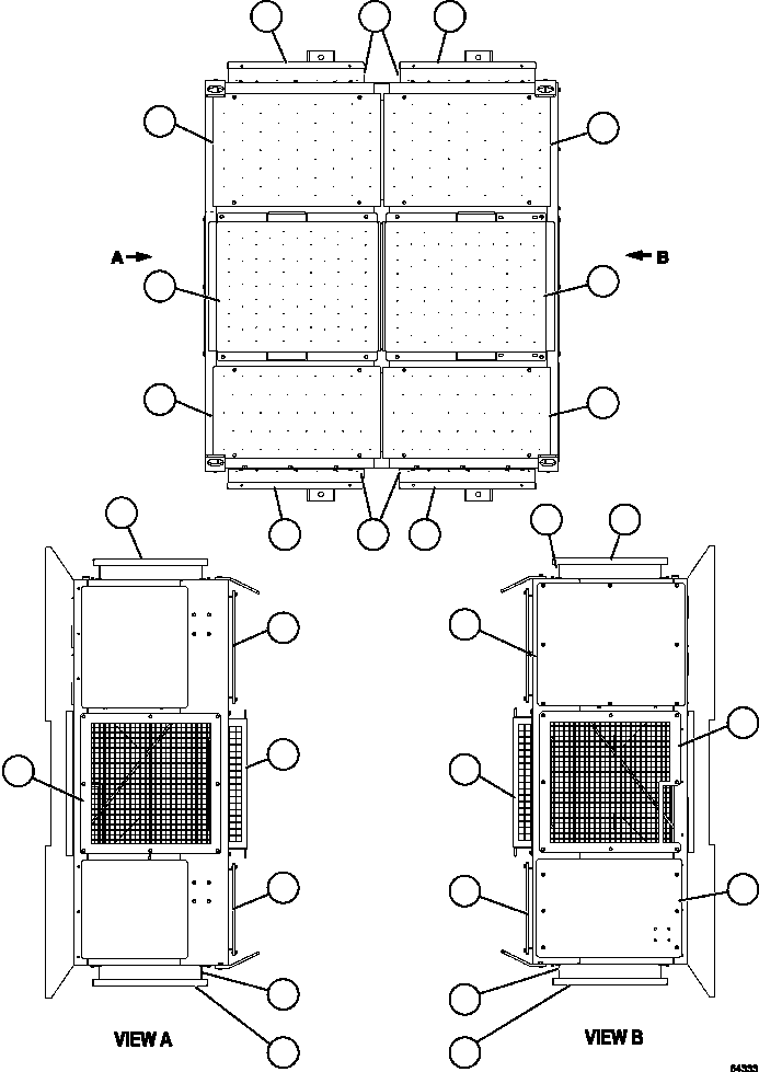 Komatsu parts book diagram for AFE57-CX 830E-1AC S/N A30505 - A30506     HIBBING TACONITE: RETARDING GRID ASSEMBLY   7/7 (PC2523)