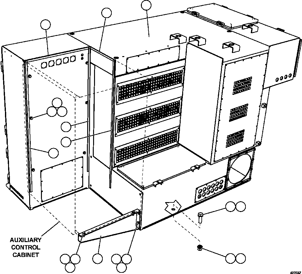 Dump Trucks Komatsu / AFE57-DF 830E-1AC S/N A30516 - A30517     MT. THORLEY(AFE57-DF) / CONTROL CABINET/AUX CABINET INSTALLATION(268 : 42753)