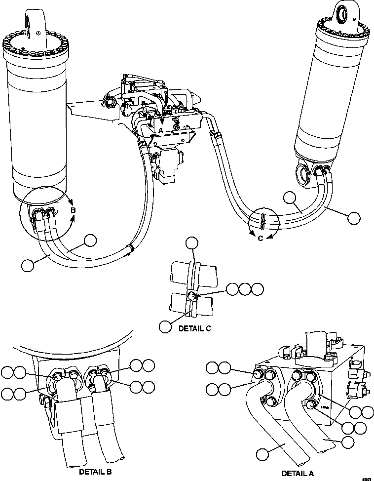 Dump Trucks Komatsu / AFE57-DF 830E-1AC S/N A30516 - A30517     MT. THORLEY(AFE57-DF) / HOIST CYLINDER PIPING(470 : 42975)