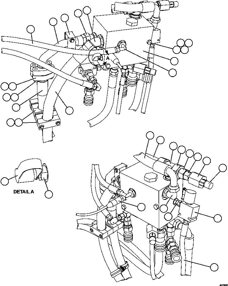 Dump Trucks Komatsu / AFE57-DF 830E-1AC S/N A30516 - A30517     MT. THORLEY(AFE57-DF) / BLEEDDOWN MANIFOLD PIPING  1/2(550 : 42763)