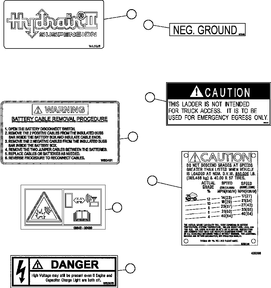 Dump Trucks Komatsu / AFE57-DT 830E-1AC S/N A30545 - A30546    BARRICK BALD MOUNTAIN(AFE57-DT) / DECALS & WARNINGS   4/5(008 : 43113)