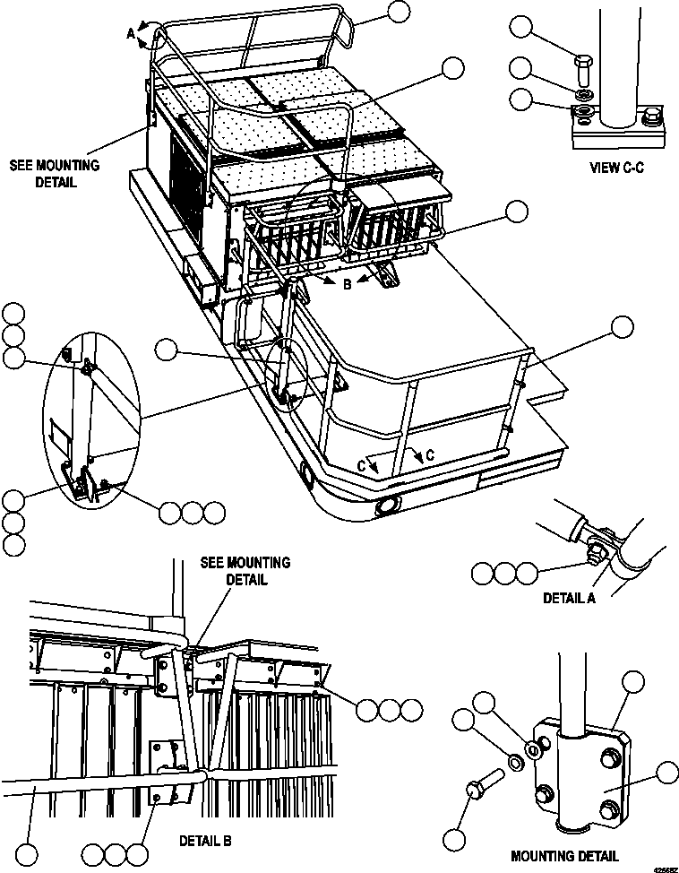Dump Trucks Komatsu / AFE57-DT 830E-1AC S/N A30545 - A30546    BARRICK BALD MOUNTAIN(AFE57-DT) / RH DECK HANDRAILS(046 : 42668)