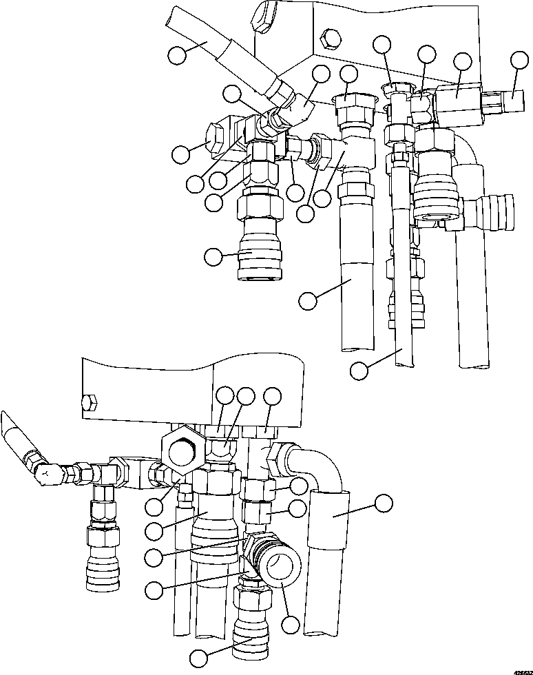 Dump Trucks Komatsu / AFE57-DT 830E-1AC S/N A30545 - A30546    BARRICK BALD MOUNTAIN(AFE57-DT) / BLEEDDOWN MANIFOLD PIPING  2/2(542 : 42663)