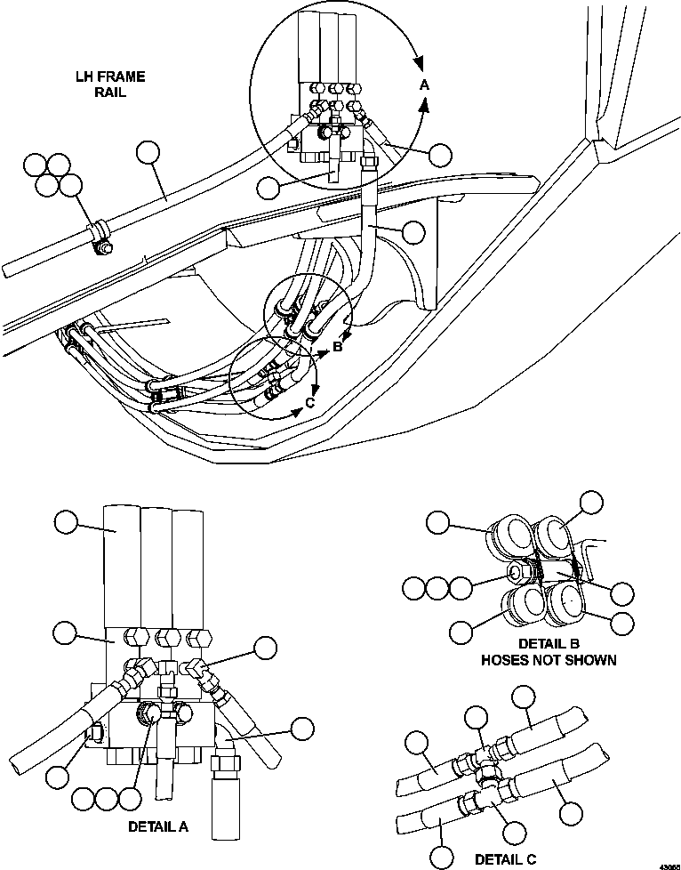 Dump Trucks Komatsu / AFE57-DT 830E-1AC S/N A30545 - A30546    BARRICK BALD MOUNTAIN(AFE57-DT) / AUTOMATIC LUBRICATION - LH FRAME RAIL PIPING(558 : 43055)