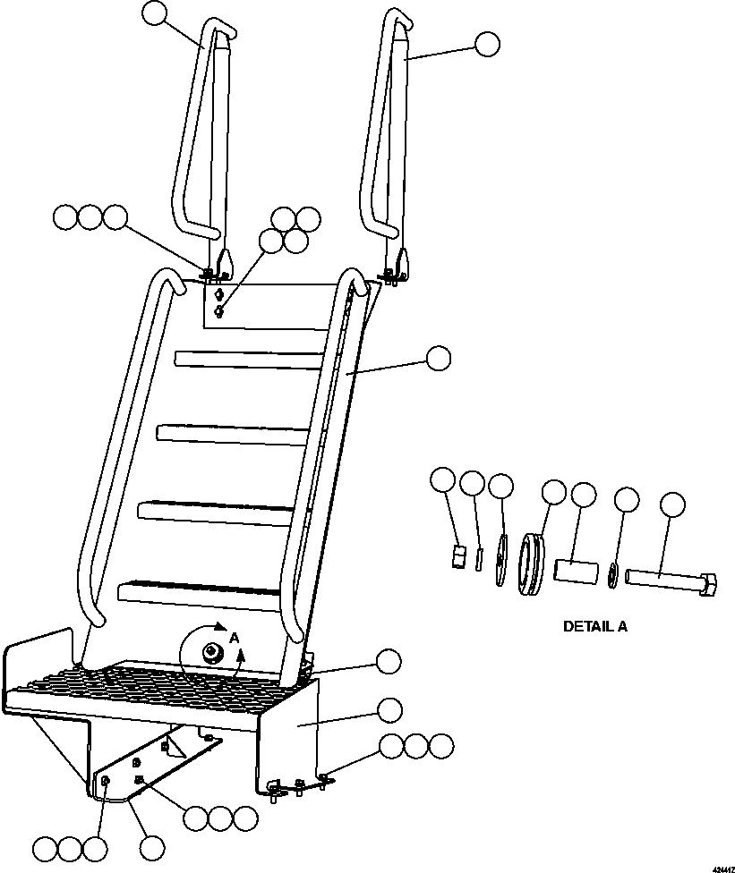 Dump Trucks Komatsu / AFE57-DZ 830E-1AC S/N A30561 - A30562      MT. THORLEY(AFE57-DZ) / REAR ACCESS LADDER(038 : 42441)