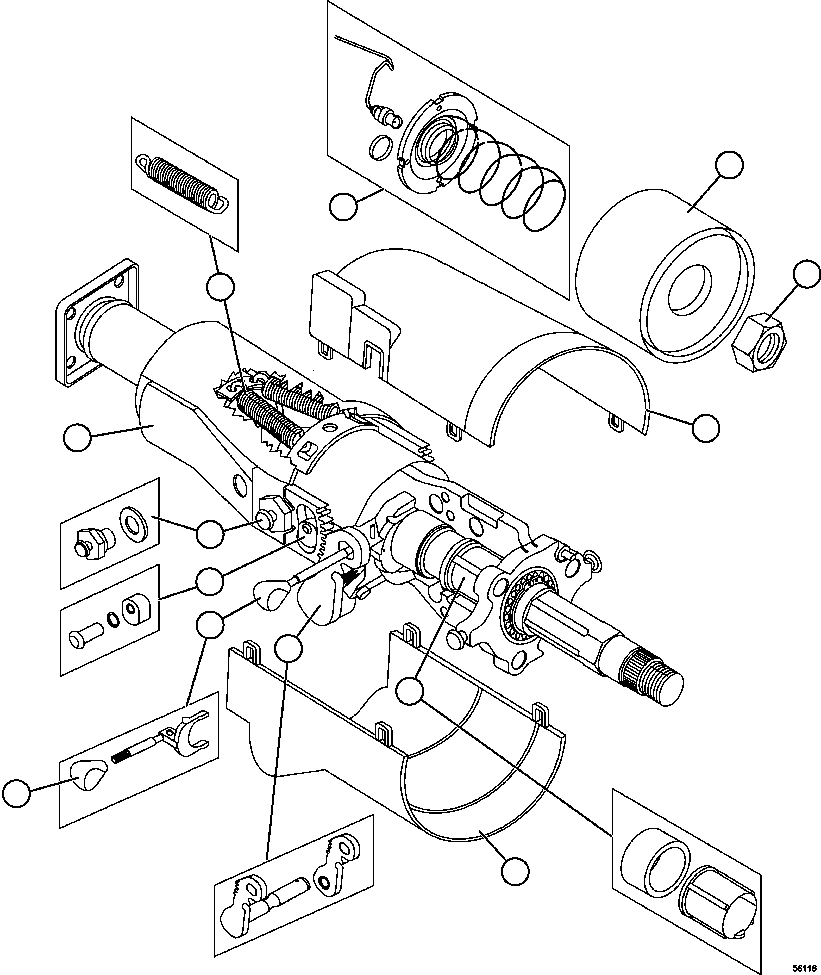 Dump Trucks Komatsu / AFE57-DZ 830E-1AC S/N A30561 - A30562      MT. THORLEY(AFE57-DZ) / STEERING COLUMN        XB8878(206 : 56116)