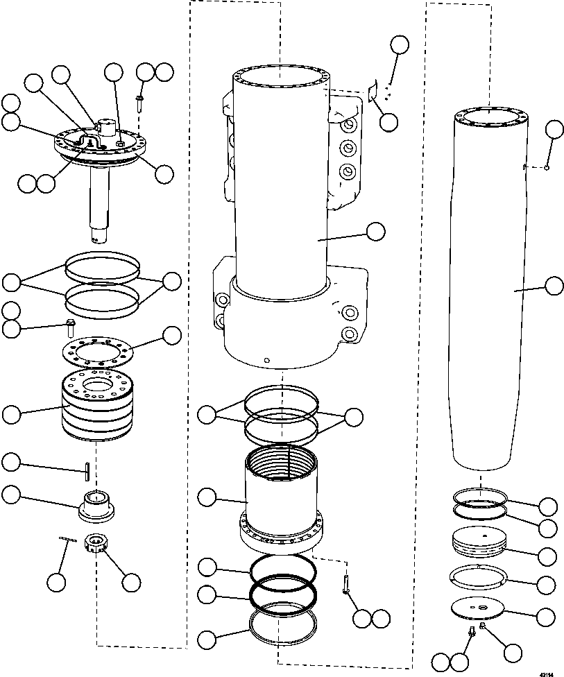 Komatsu parts book diagram for AFE57-EX 830E-1AC S/N A30637 - A30638    HINDUSTAN ZINC: FRONT SUSPENSION       XB4384