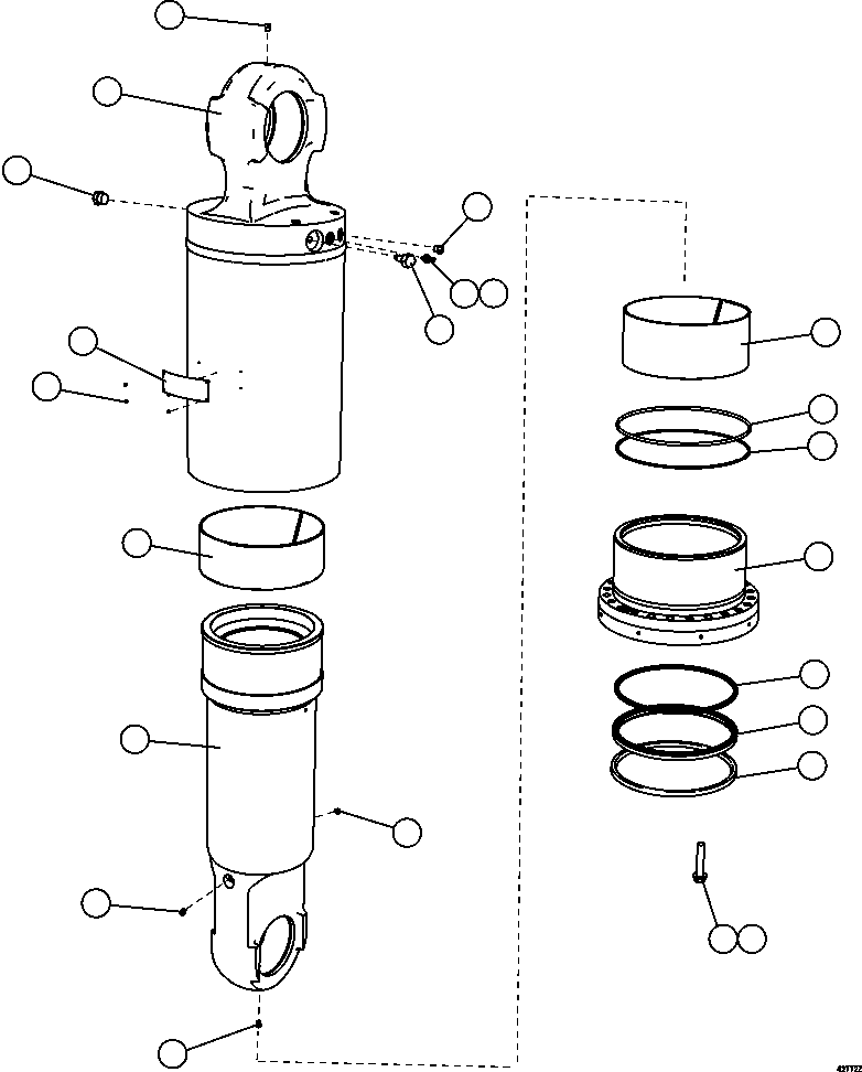 Komatsu parts book diagram for AFE57-EX 830E-1AC S/N A30637 - A30638    HINDUSTAN ZINC: REAR SUSPENSION    EM8840