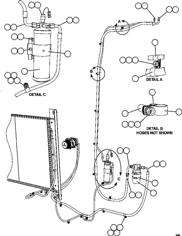 Komatsu parts book diagram for AFE57-EX 830E-1AC S/N A30637 - A30638    HINDUSTAN ZINC: AIR CONDITIONING PIPING