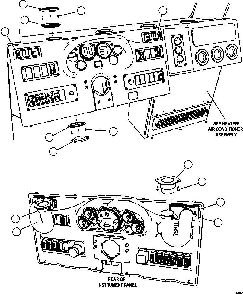 Komatsu parts book diagram for AFE57-EX 830E-1AC S/N A30637 - A30638    HINDUSTAN ZINC: HVAC VENTS