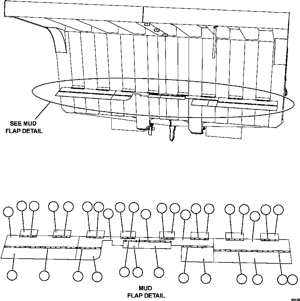 Komatsu parts book diagram for AFE57-EX 830E-1AC S/N A30637 - A30638    HINDUSTAN ZINC: BODY MUDFLAP INSTALLATION   1/2