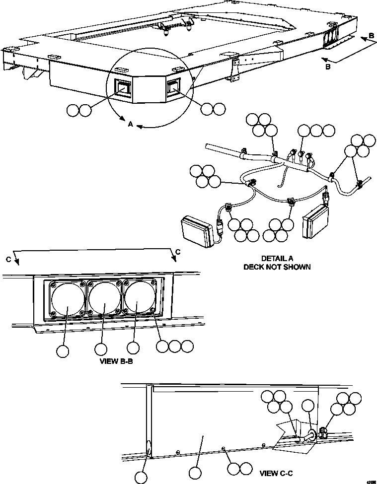 Komatsu parts book diagram for AFE57-EX 830E-1AC S/N A30637 - A30638    HINDUSTAN ZINC: LH DECK LIGHTS