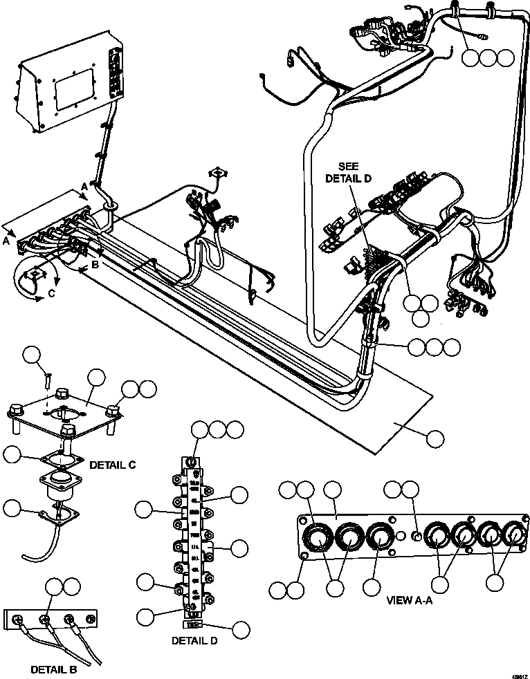 Komatsu parts book diagram for AFE57-EX 830E-1AC S/N A30637 - A30638    HINDUSTAN ZINC: CAB WIRING