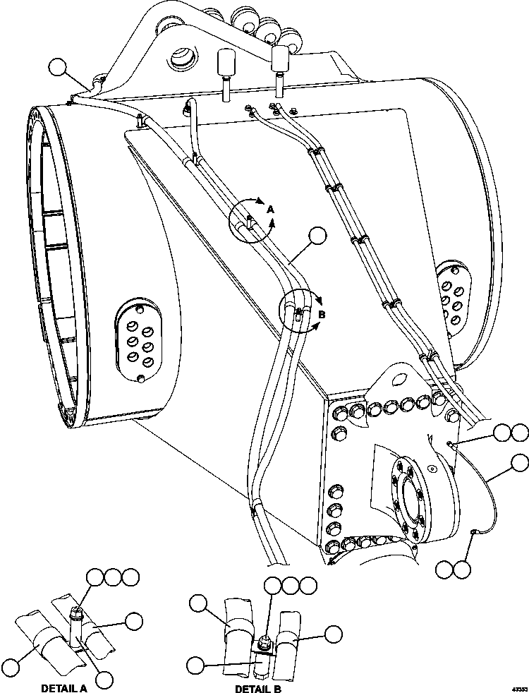 Komatsu parts book diagram for AFE57-EX 830E-1AC S/N A30637 - A30638    HINDUSTAN ZINC: REAR AXLE WIRING