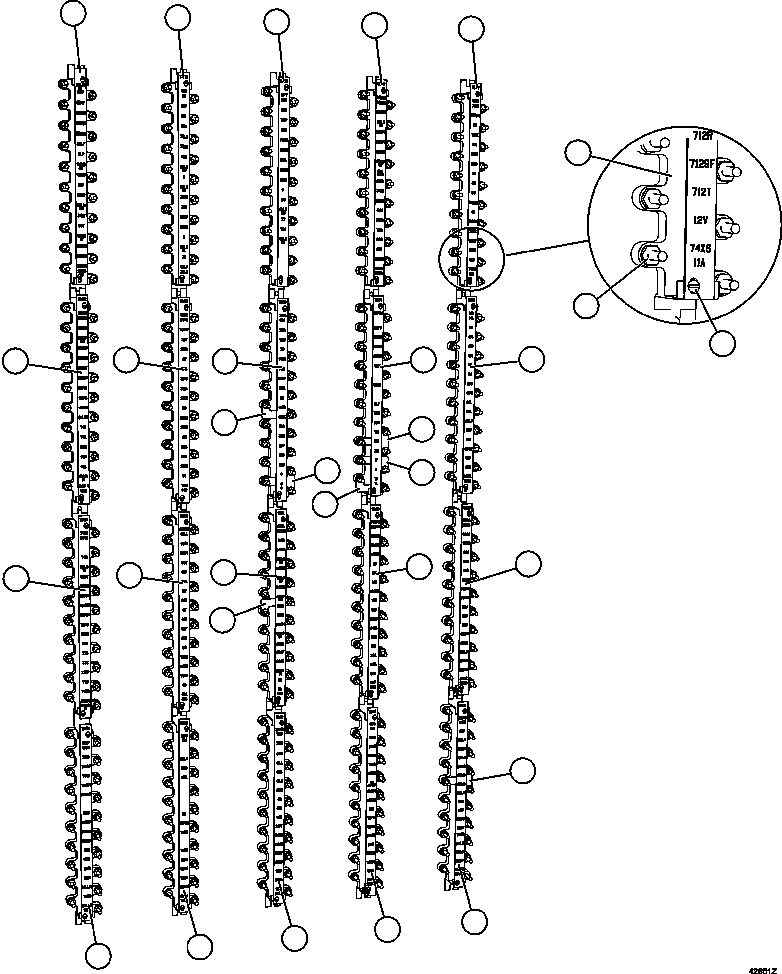 Komatsu parts book diagram for AFE57-EX 830E-1AC S/N A30637 - A30638    HINDUSTAN ZINC: AUXILIARY CONTROL CABINET - REAR WALL