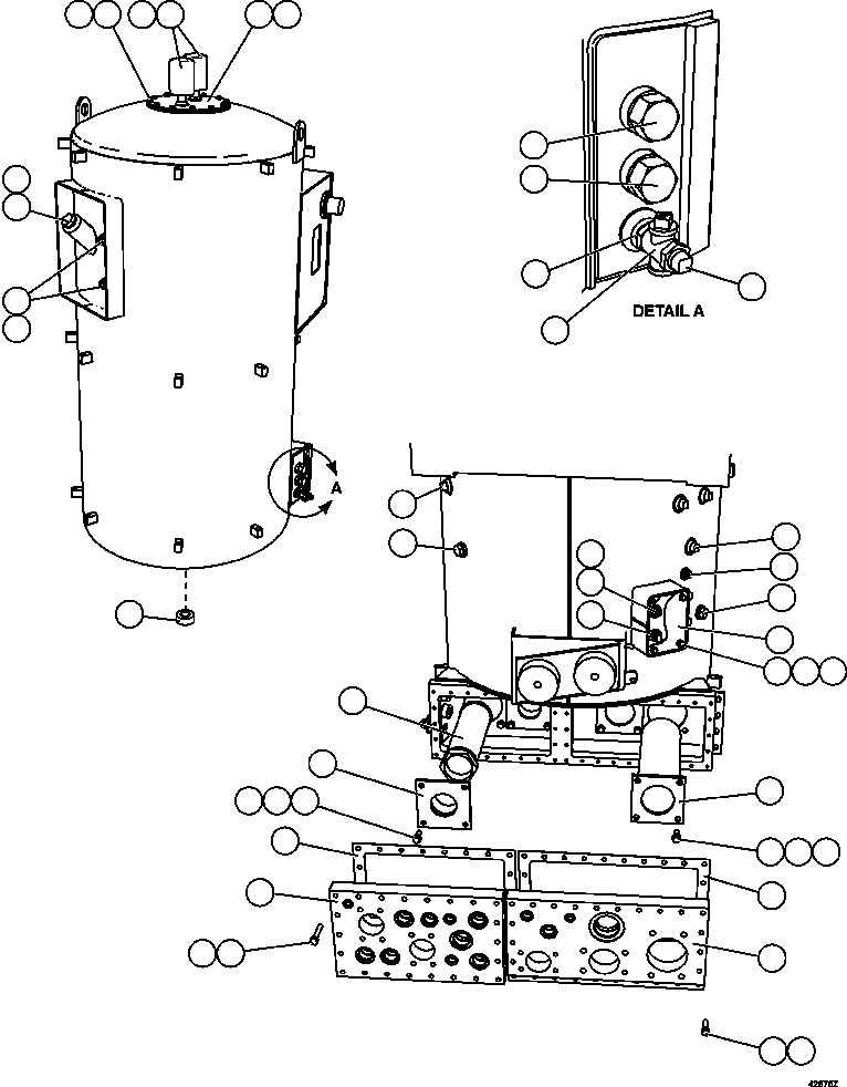 Komatsu parts book diagram for AFE57-EX 830E-1AC S/N A30637 - A30638    HINDUSTAN ZINC: HYDRAULIC TANK ASSEMBLY