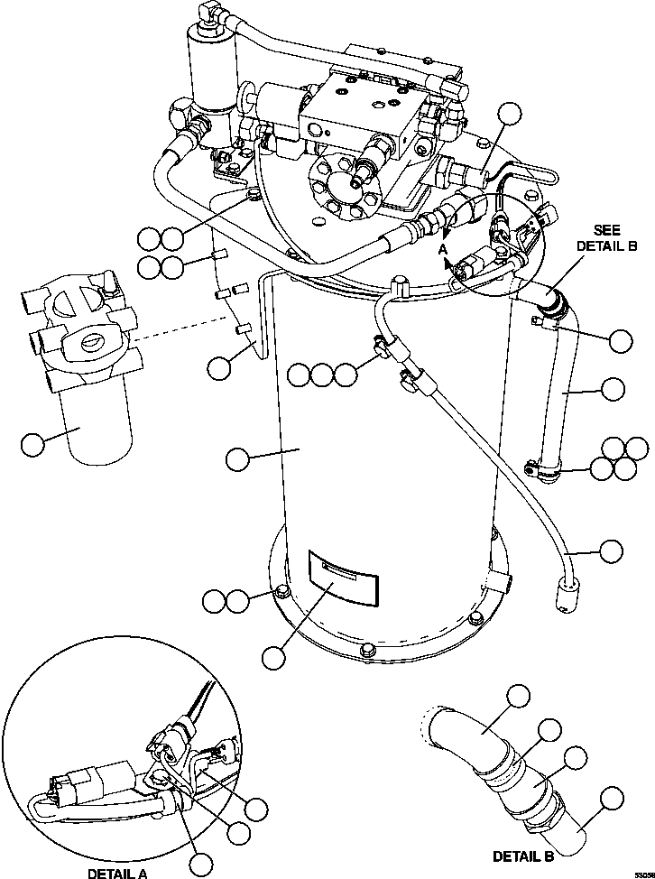 Komatsu parts book diagram for AFE57-EX 830E-1AC S/N A30637 - A30638    HINDUSTAN ZINC: AUTOMATIC LUBRICATION - PUMP INSTALLATION