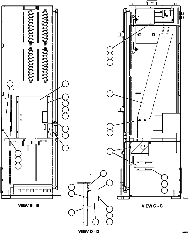 Komatsu parts book diagram for AFE57-EX 830E-1AC S/N A30637 - A30638    HINDUSTAN ZINC: CONTROL CABINET - LEFT COMPARTMENT   2/2    PC3166