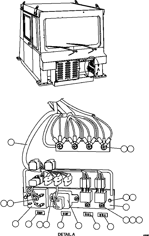 Komatsu parts book diagram for AFE57-FV 830E-1AC S/N A30732 - A30734, A30758 & A30762 - A30763 CLERMONT: WIPER/WASHER TIMER DELAY MODULES