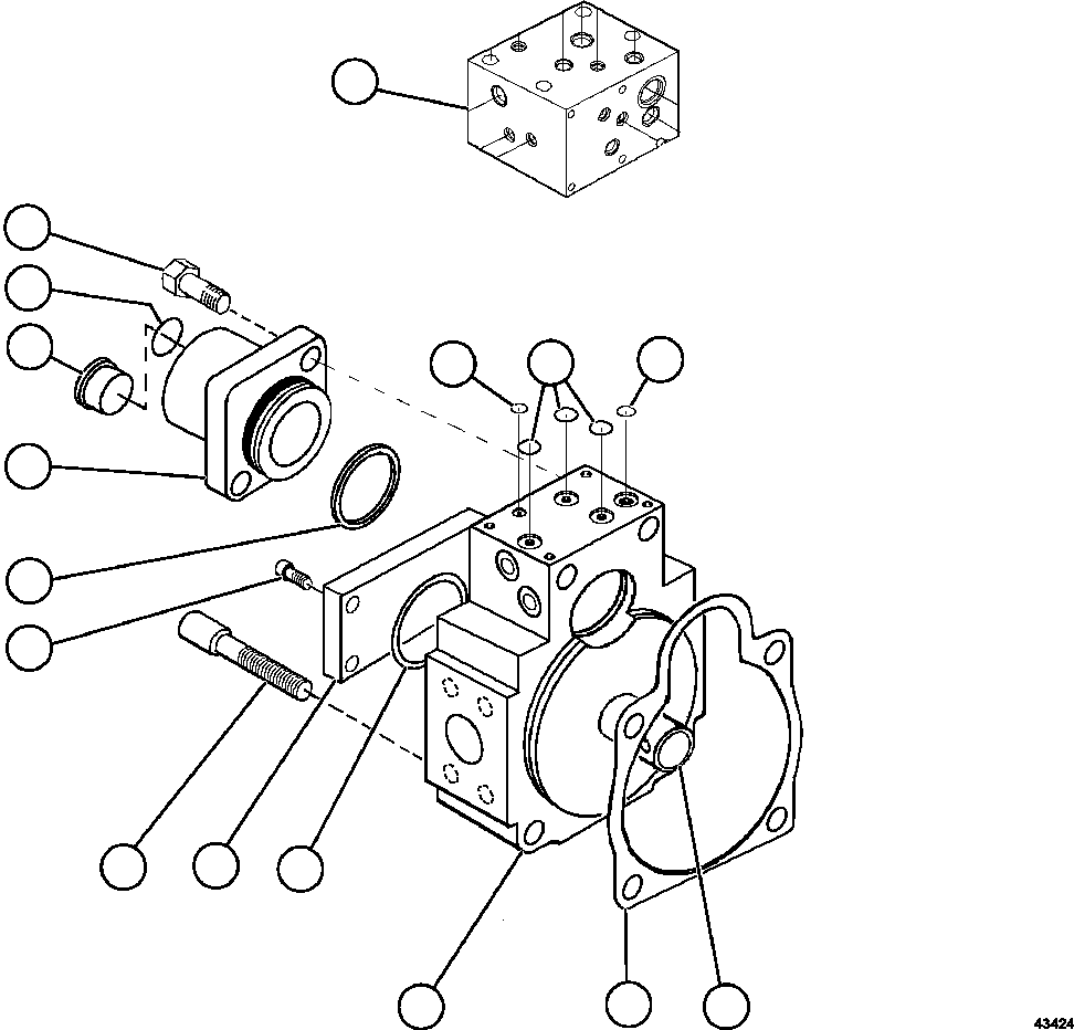 Komatsu parts book diagram for AFE57-FV 830E-1AC S/N A30732 - A30734, A30758 & A30762 - A30763 CLERMONT: STEERING PUMP HOUSING (REAR)      58B-60-00080