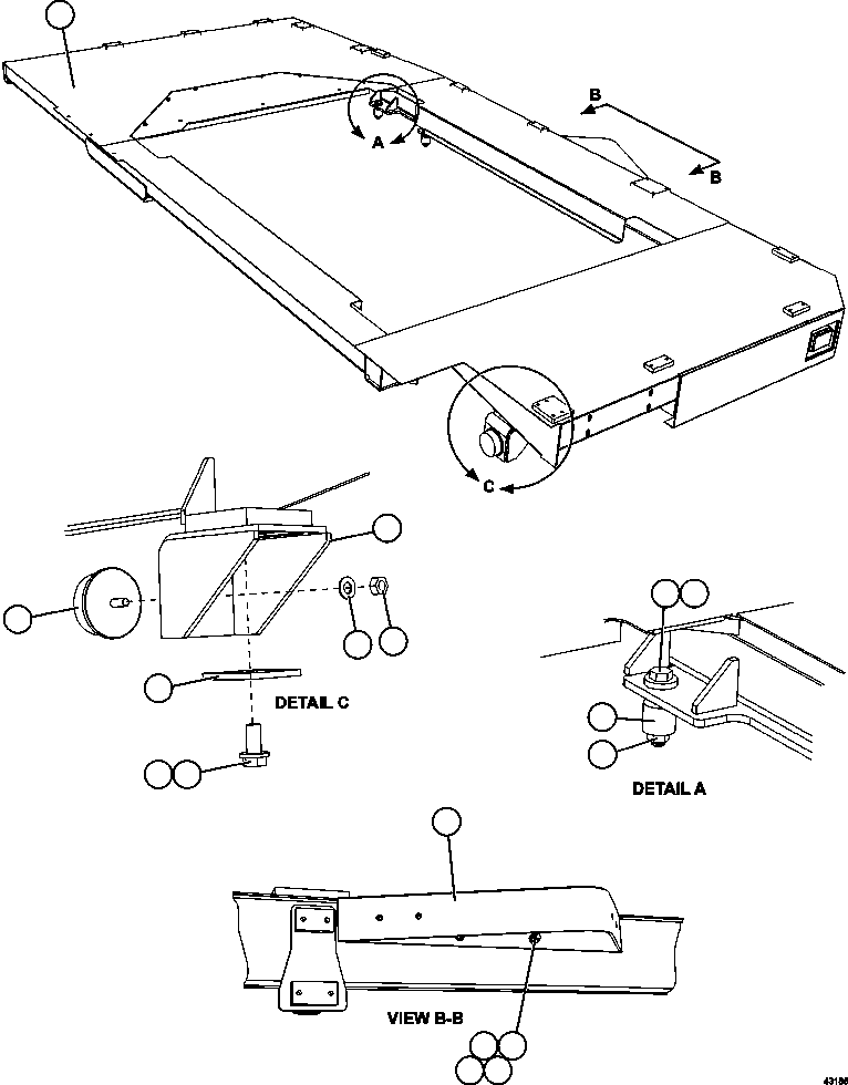 Komatsu parts book diagram for AFE57-FW 830E-1AC S/N A30761  WABUSH: LH DECK INSTALLATION
