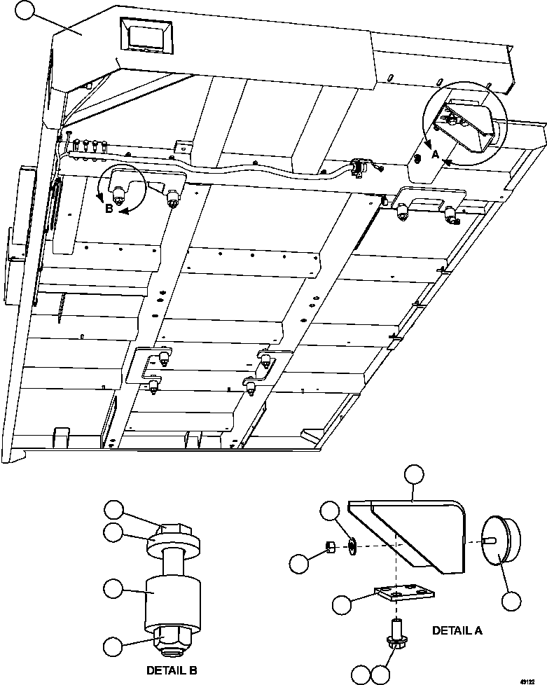 Komatsu parts book diagram for AFE57-FW 830E-1AC S/N A30761  WABUSH: RH DECK INSTALLATION
