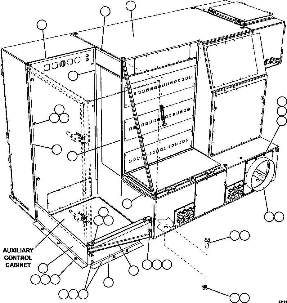 Komatsu parts book diagram for AFE57-FW 830E-1AC S/N A30761  WABUSH: CONTROL CABINET/AUX CABINET INSTALLATION