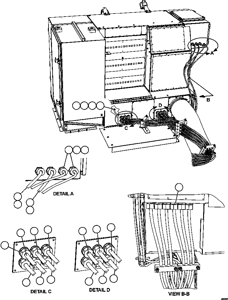 Komatsu parts book diagram for AFE57-FW 830E-1AC S/N A30761  WABUSH: CONTROL CABINET WIRING