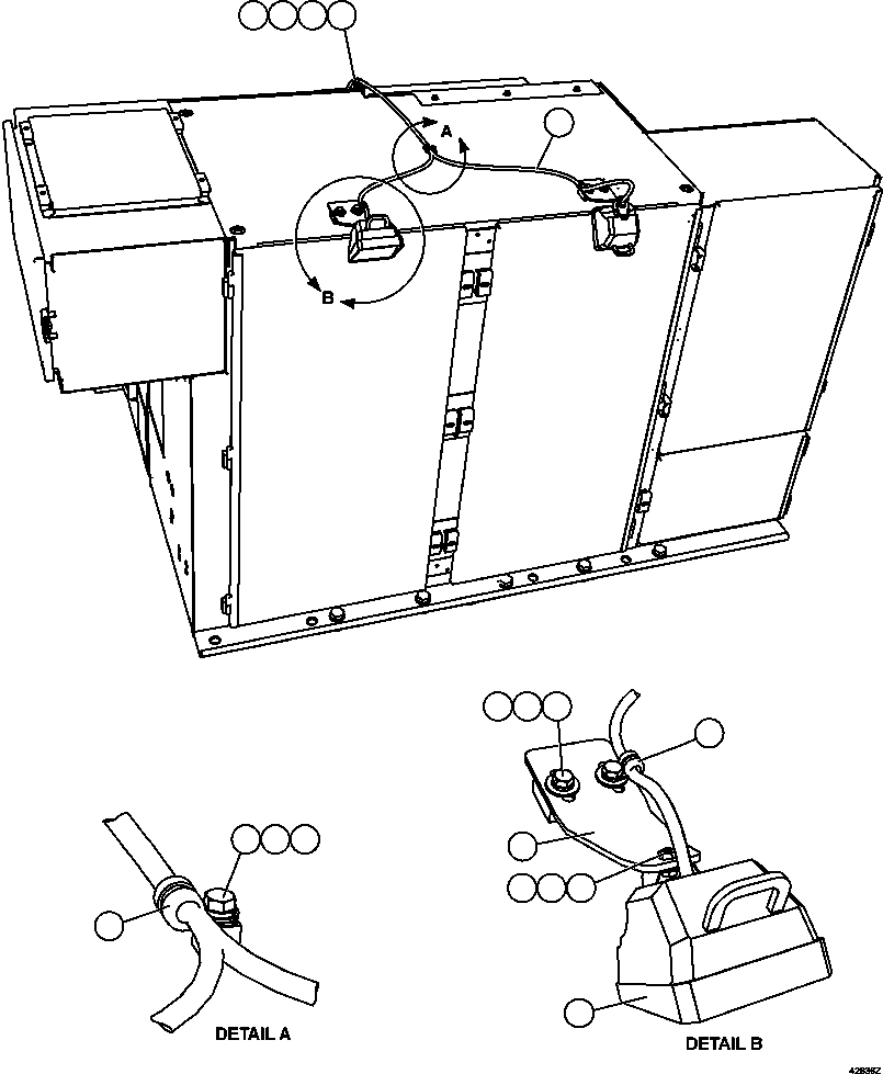 Komatsu parts book diagram for AFE57-FW 830E-1AC S/N A30761  WABUSH: CONTROL CABINET EXTERIOR LIGHTS