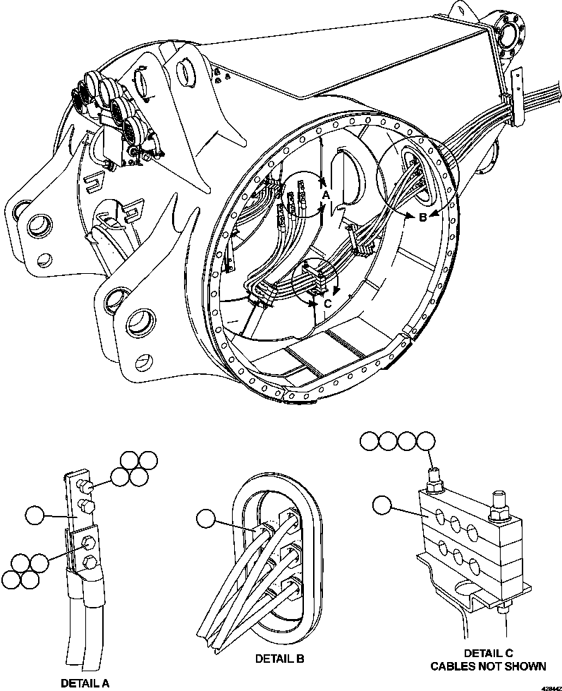 Komatsu parts book diagram for AFE57-FW 830E-1AC S/N A30761  WABUSH: WHEEL MOTOR WIRING  4/4