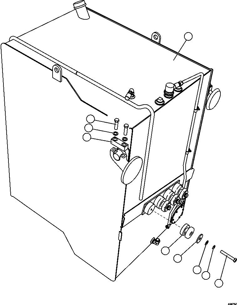 Komatsu parts book diagram for AFE57-FW 830E-1AC S/N A30761  WABUSH: FUEL TANK INSTALLATION