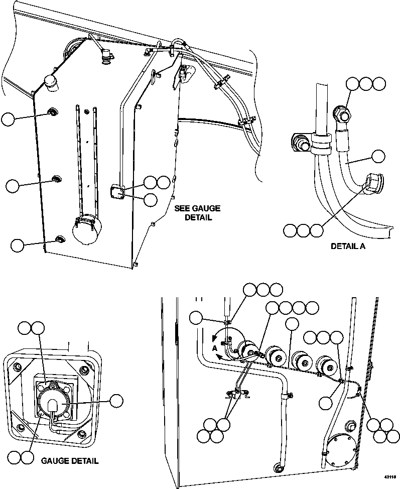 Dump Trucks Komatsu / AFE57-FW 830E-1AC S/N A30761  WABUSH(AFE57-FW) / FUEL TANK GAUGE AND WIRING(296 : 43118)