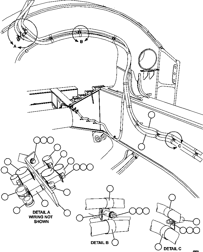 Dump Trucks Komatsu / AFE57-FW 830E-1AC S/N A30761  WABUSH(AFE57-FW) / RH FRAME RAIL WIRING  2/2(328 : 43354)