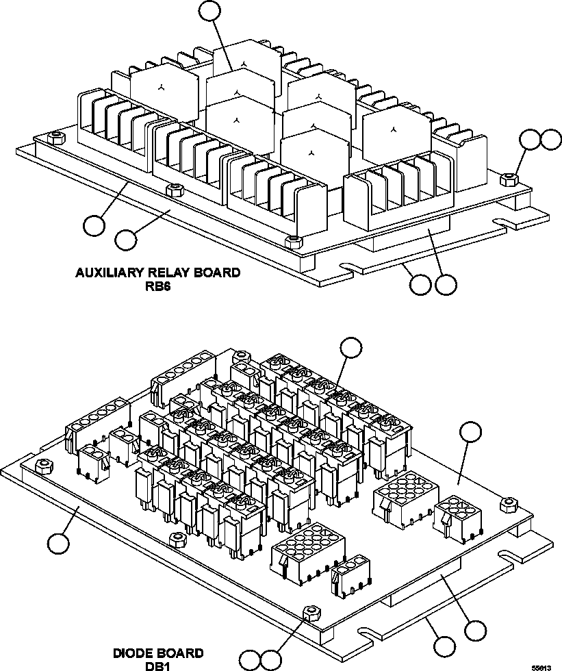 Dump Trucks Komatsu / AFE57-FW 830E-1AC S/N A30761  WABUSH(AFE57-FW) / RELAY AND DIODE BOARDS(420 : 55613)