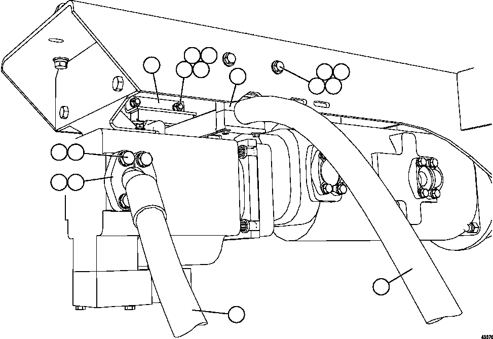 Komatsu parts book diagram for AFE57-FW 830E-1AC S/N A30761  WABUSH: STEERING PUMP PIPING   2/2