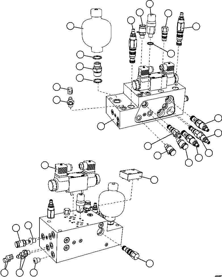 Komatsu parts book diagram for AFE57-FW 830E-1AC S/N A30761  WABUSH: MANIFOLD ASSEMBLY    XA5222