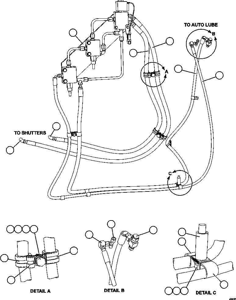 Komatsu parts book diagram for AFE57-FW 830E-1AC S/N A30761  WABUSH: RADIATOR SHUTTER INSTALLATION    2/2