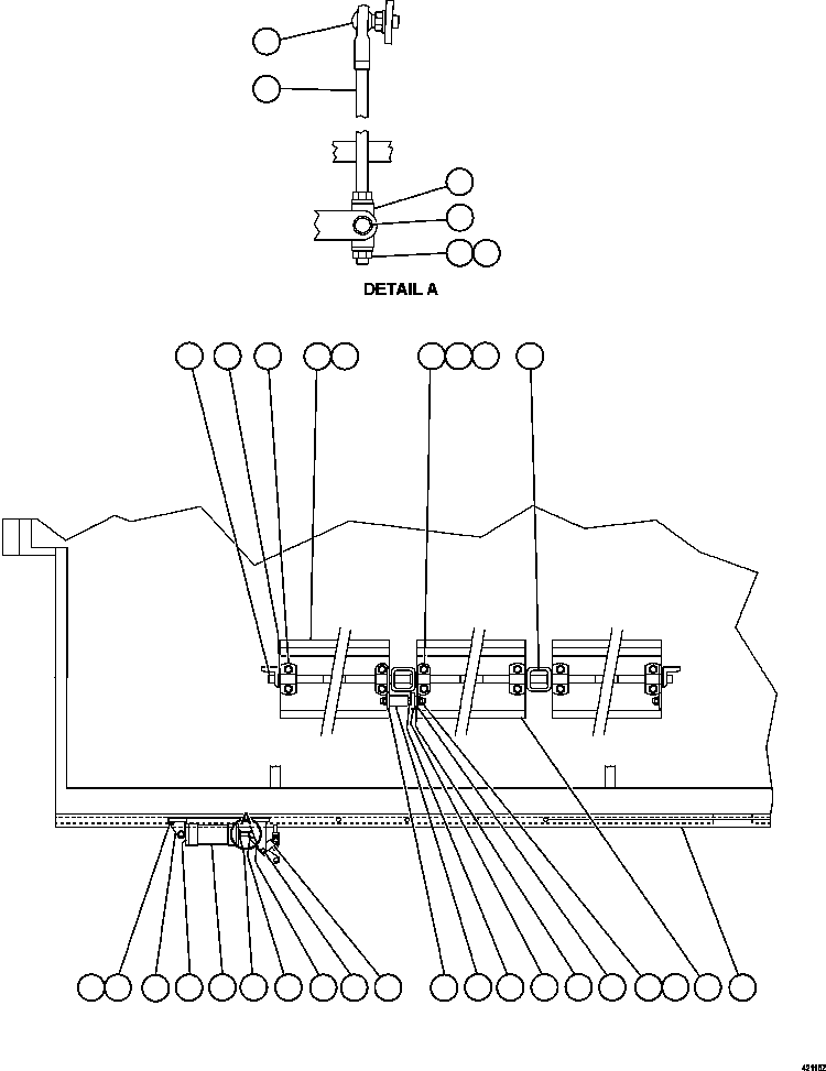 Komatsu parts book diagram for AFE57-FW 830E-1AC S/N A30761  WABUSH: RADIATOR SHUTTER ASSEMBLY       PC2261