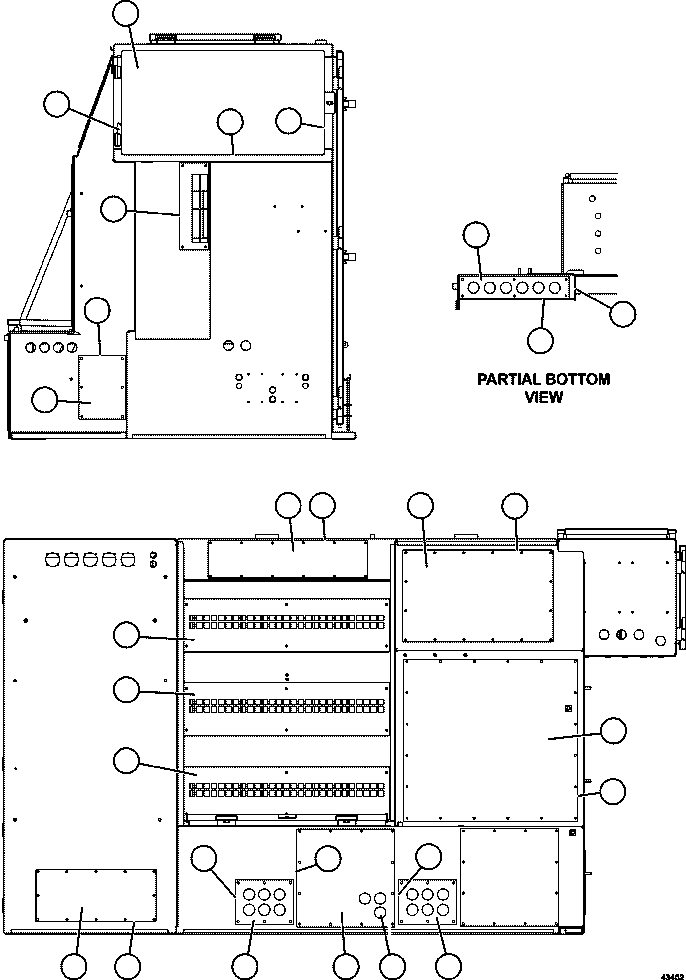 Komatsu parts book diagram for AFE57-FW 830E-1AC S/N A30761  WABUSH: DOORS AND COVERS  2/2