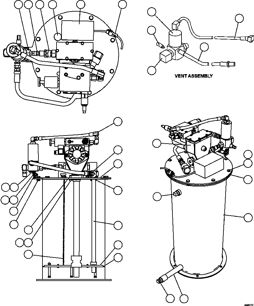 Dump Trucks Komatsu / AFE57-GA 830E-1AC S/N A30773 - A30775 & A30786 - A30787  BLOOM LAKE(AFE57-GA) / LUBE PUMP/CONTAINER ASSEMBLY        PC2440(600 : 42427)