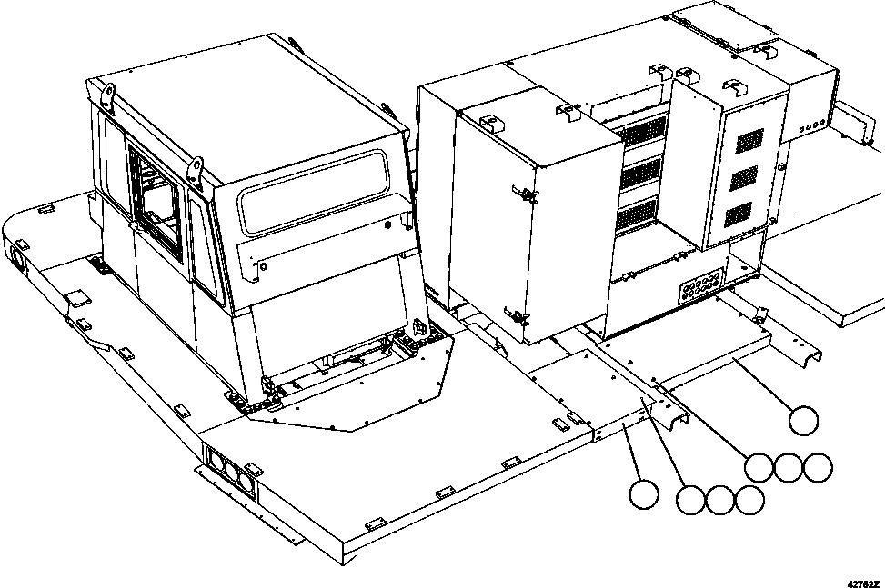 Komatsu parts book diagram for AFE57-GH 830E-1AC S/N A30822 - A30823 & A30831 - A30833 KONKOLA COPPER: REAR DECK INSTALLATION