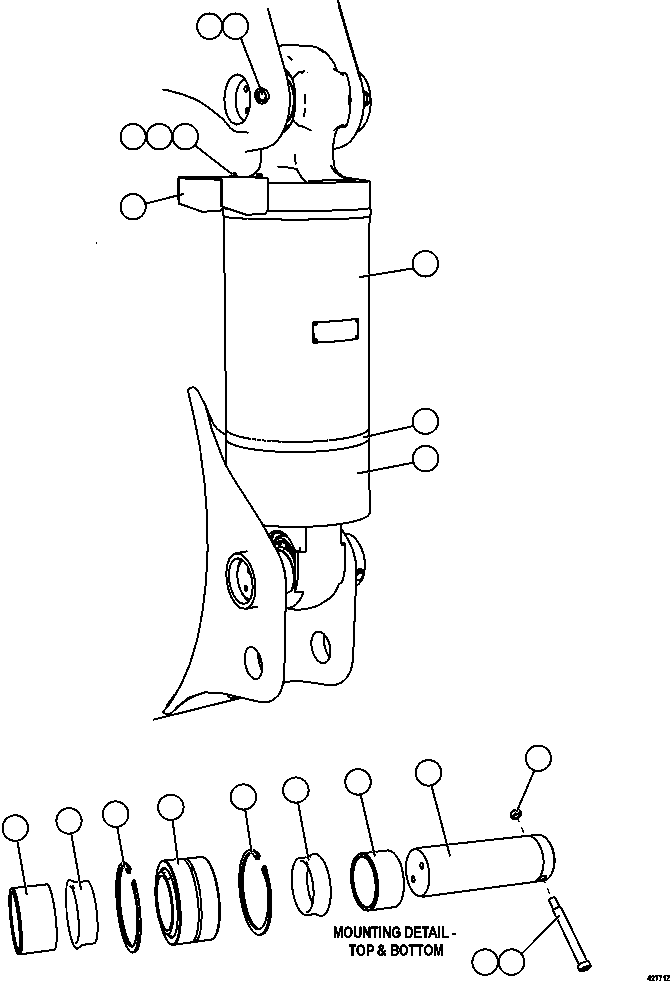 Komatsu parts book diagram for AFE57-GH 830E-1AC S/N A30822 - A30823 & A30831 - A30833 KONKOLA COPPER: REAR SUSPENSION INSTALLATION