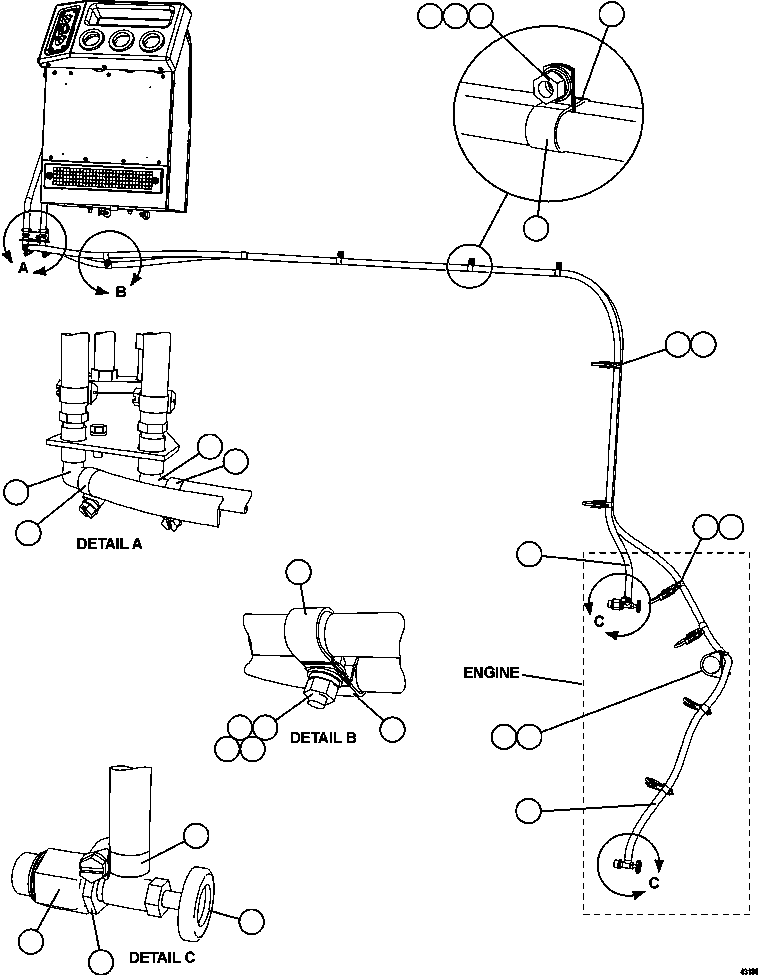 Komatsu parts book diagram for AFE57-GH 830E-1AC S/N A30822 - A30823 & A30831 - A30833 KONKOLA COPPER: HEATER PIPING