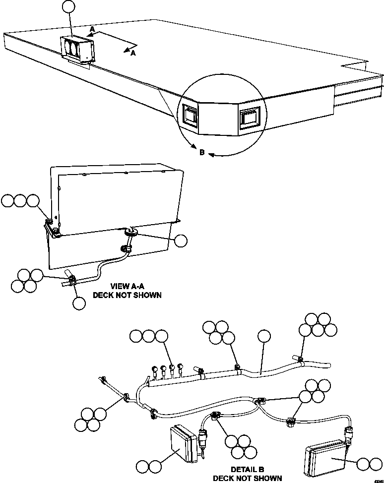 Komatsu parts book diagram for AFE57-GH 830E-1AC S/N A30822 - A30823 & A30831 - A30833 KONKOLA COPPER: RH DECK LIGHTS
