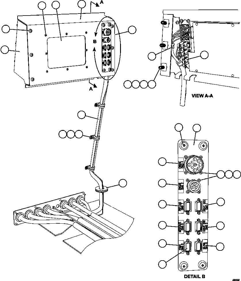 Komatsu parts book diagram for AFE57-GH 830E-1AC S/N A30822 - A30823 & A30831 - A30833 KONKOLA COPPER: DID PANEL INSTALLATION