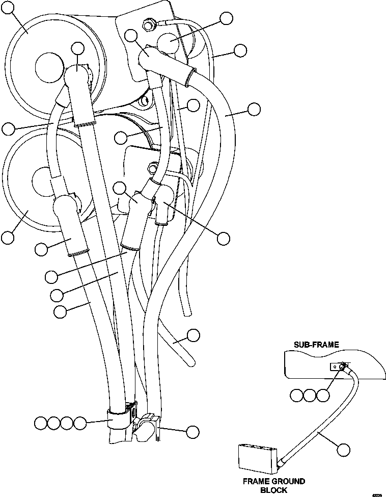 Komatsu parts book diagram for AFE57-GH 830E-1AC S/N A30822 - A30823 & A30831 - A30833 KONKOLA COPPER: STARTING SYSTEM WIRING    1/4