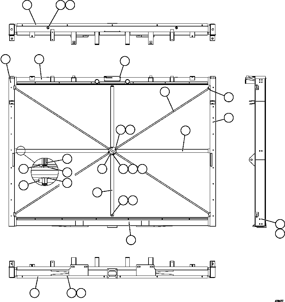 Komatsu parts book diagram for AFE57-GK 830E-1AC S/N A30840 - A30841  HIBBING TACONITE: JACKETWATER RADIATOR     XA5341