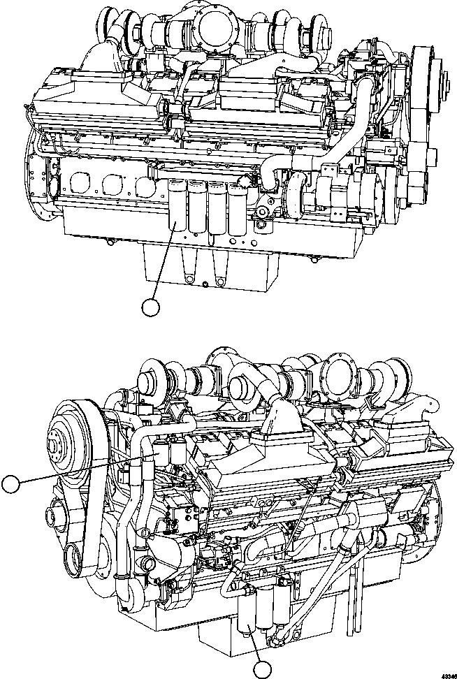 Komatsu parts book diagram for AFE57-GK 830E-1AC S/N A30840 - A30841  HIBBING TACONITE: ENGINE FILTERS
