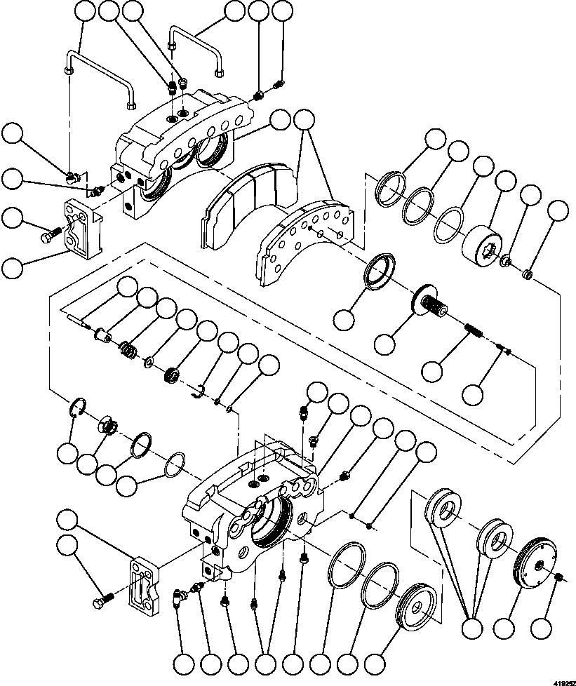 Komatsu parts book diagram for AFE57-GK 830E-1AC S/N A30840 - A30841  HIBBING TACONITE: REAR DISC BRAKE ASSEMBLY         PC2823